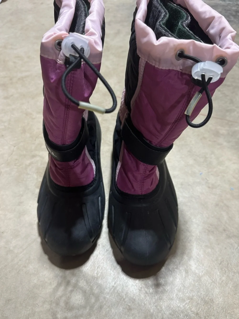 Sorel Flurry Kids Pink Black Snow Boots